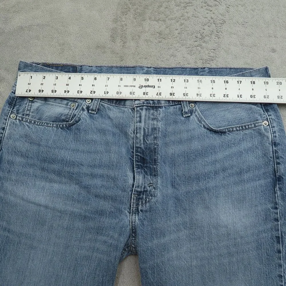 Levi's 514 Jeans Mens Size 38x30 Blue Straight Fit 100% Cotton Denim Stone Wash